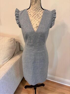 Tailored by Rebecca Taylor grey blue sheath dress size 2